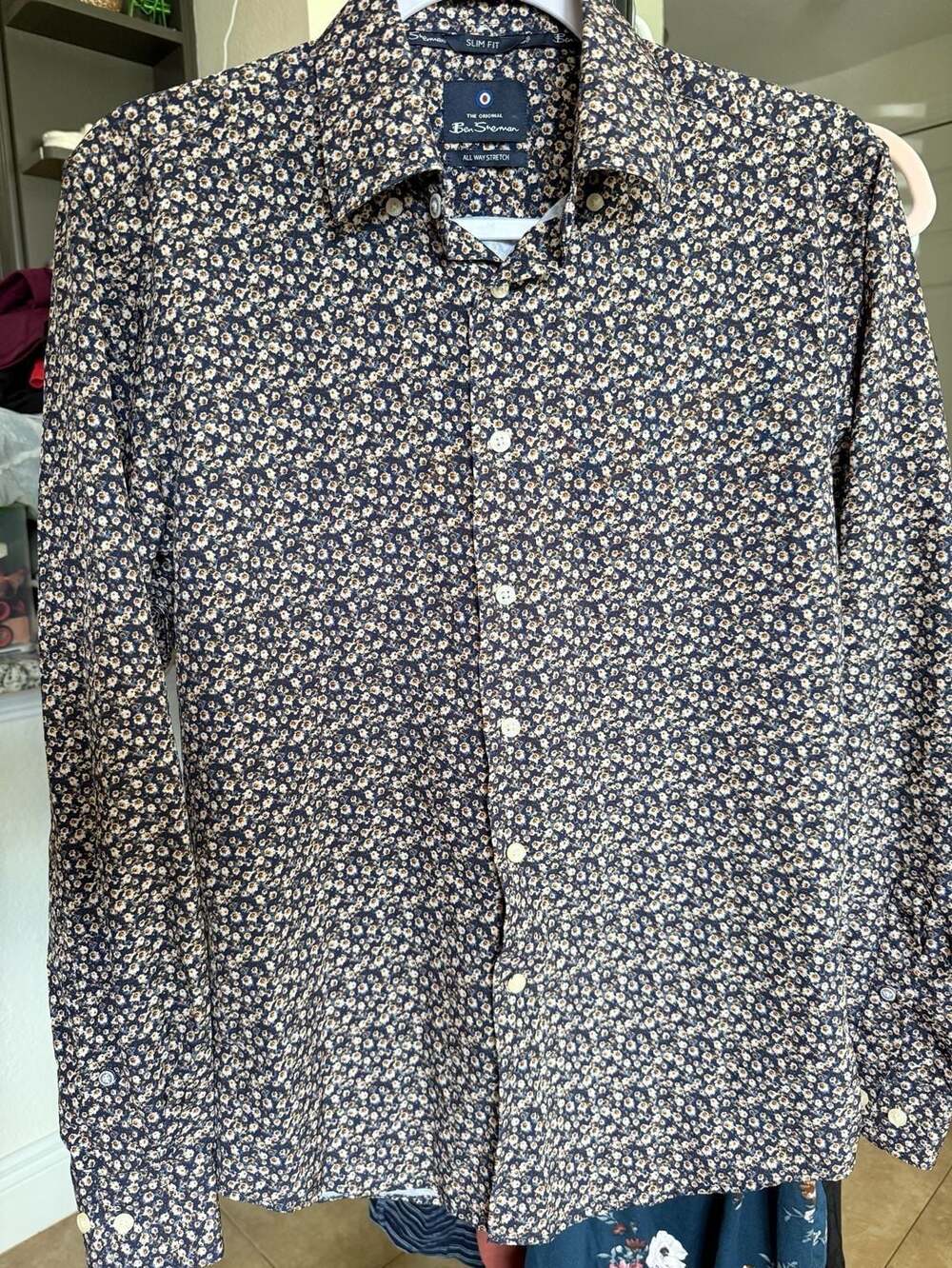 Ben Sherman Floral Print Long Sleeve Button-Up Shirt